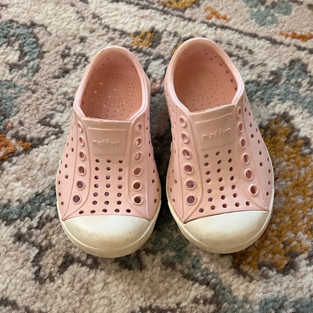 Native Pink and White Sneakers Lightweight Perforated Design